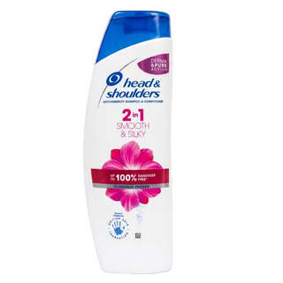 Head and Shoulders smooth and silky 2in1 shampoo conditioner 330ml anti dandruff frizz control hair care