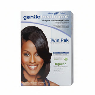 gentle treatment twin pak 2 complete application regular hair relaxer kit for smoother manageable and conditioned hair results