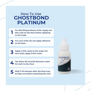 Ghost Bond Platinum lace wig adhesive 38ml for max hold on oily scalp
