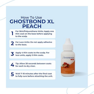 Ghostbond XL Peach Full Head Bond for Poly & Lace | Waterproof Wig Glue 1.3oz