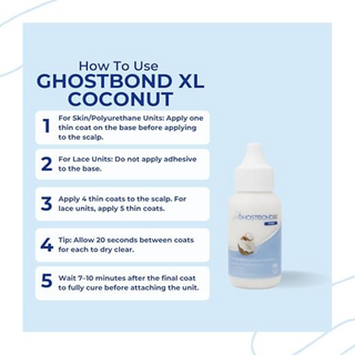 Ghostbond XL Coconut wig glue 38ml waterproof hold for lace wigs and poly systems