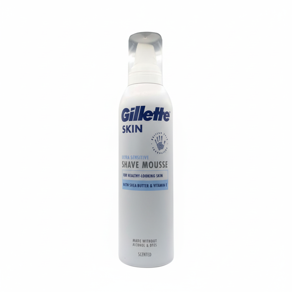 gillette skin ultra sensitive shave mousse shea butter vitamin e smooth shaving foam men grooming skin care