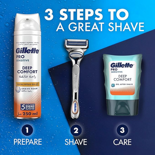 gillette pro sensitive shave foam eucalyptus oil deep comfort shaving cream smooth skin men grooming