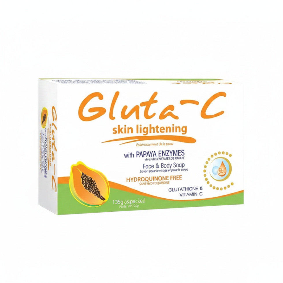 Gluta C brightening face and body soap with glutathione for radiant even skin