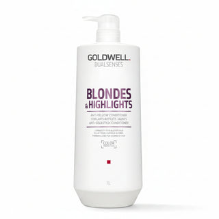 goldwell dualsenses blondes and highlights anti yellow conditioner 1000ml for blonde silver and highlighted hair with brassiness control and shine enhancement care