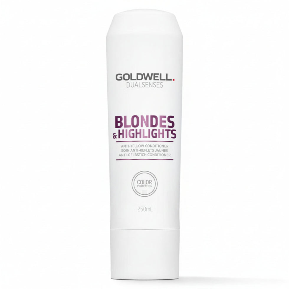 goldwell dualsenses blondes and highlights anti yellow conditioner 250ml for blonde silver and highlighted hair with brassiness control and shine enhancement care