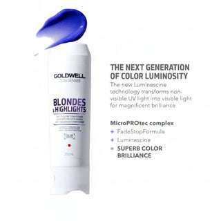 goldwell dualsenses blondes and highlights anti yellow conditioner 250ml for blonde silver and highlighted hair with brassiness control and shine enhancement care