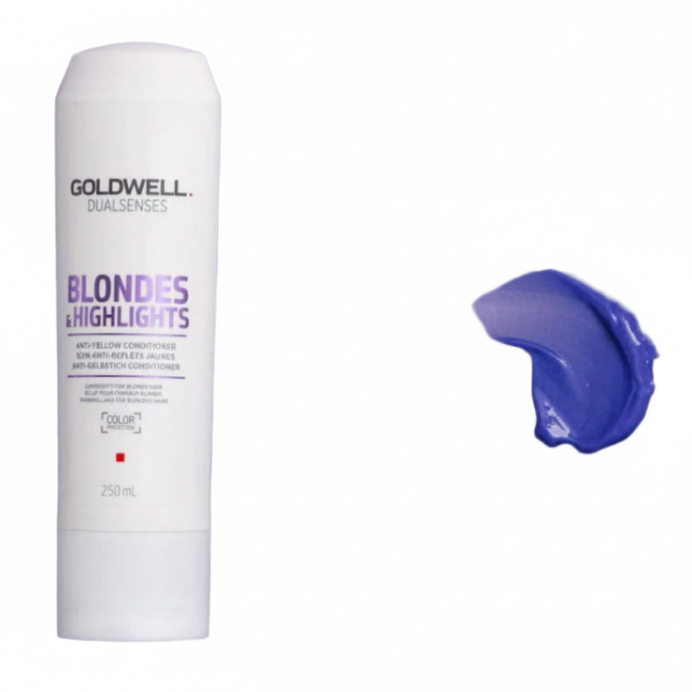 goldwell dualsenses blondes and highlights anti yellow conditioner 250ml for blonde silver and highlighted hair with brassiness control and shine enhancement care