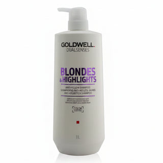 goldwell dualsenses blondes and highlights anti yellow shampoo 1000ml for blonde silver and highlighted hair with brassiness control and shine enhancement care