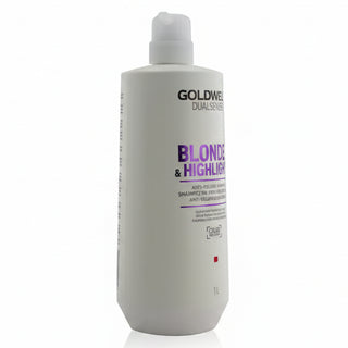 goldwell dualsenses blondes and highlights anti yellow shampoo 1000ml for blonde silver and highlighted hair with brassiness control and shine enhancement care
