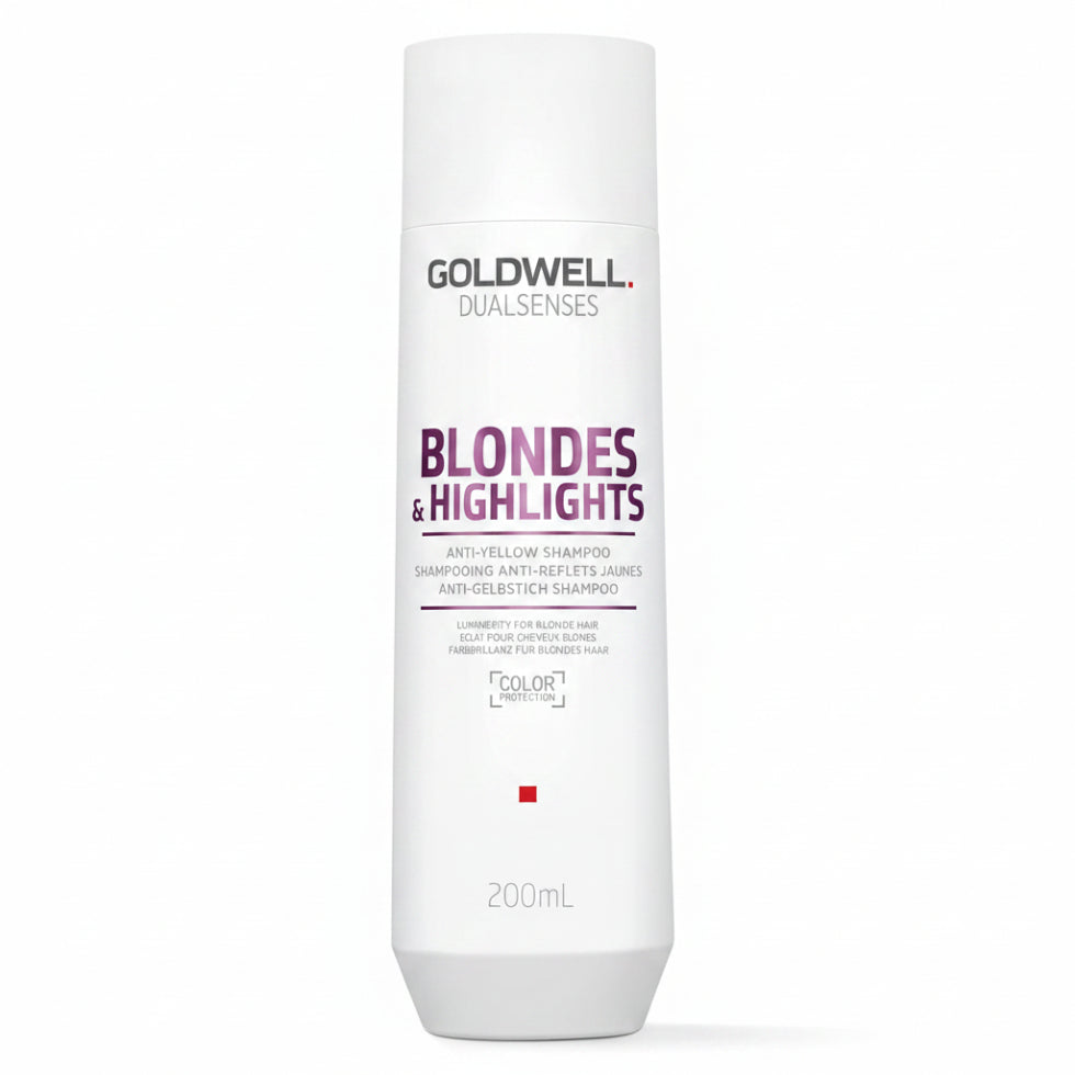 goldwell dualsenses blondes and highlights anti yellow shampoo 200ml for blonde silver and highlighted hair with brassiness control and shine enhancement care