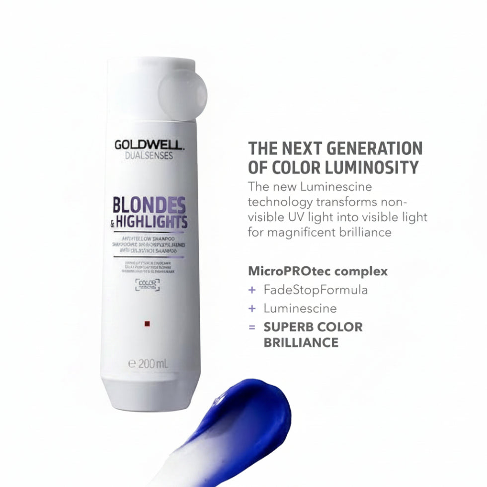 goldwell dualsenses blondes and highlights anti yellow shampoo 200ml for blonde silver and highlighted hair with brassiness control and shine enhancement care