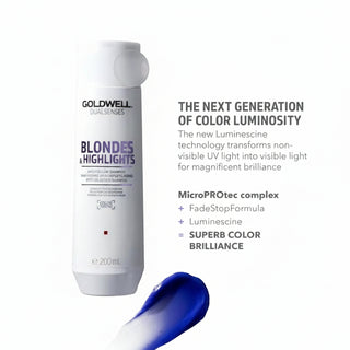 goldwell dualsenses blondes and highlights anti yellow shampoo 200ml for blonde silver and highlighted hair with brassiness control and shine enhancement care