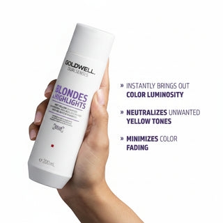 goldwell dualsenses blondes and highlights anti yellow shampoo 200ml for blonde silver and highlighted hair with brassiness control and shine enhancement care