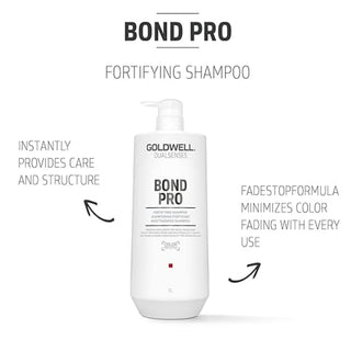 goldwell dualsenses bond pro fortifying shampoo 1000ml for weak fragile hair with strengthening anti breakage cleansing and repair care for healthier hair