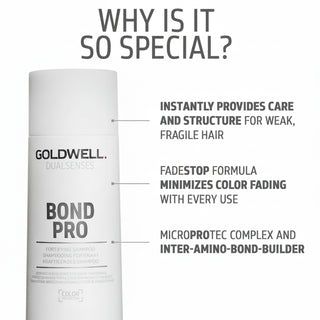 goldwell dualsenses bond pro fortifying shampoo 250ml for weak fragile hair with strengthening anti breakage cleansing and repair care