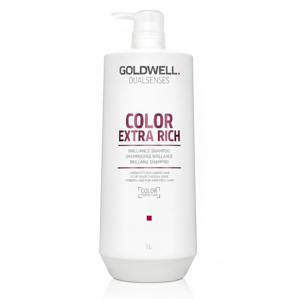 goldwell dualsenses color brilliance extra rich shampoo 1000ml for color treated hair with color protection shine enhancement and nourishing care for medium to coarse hair