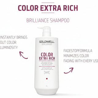goldwell dualsenses color brilliance extra rich shampoo 1000ml for color treated hair with color protection shine enhancement and nourishing care for medium to coarse hair
