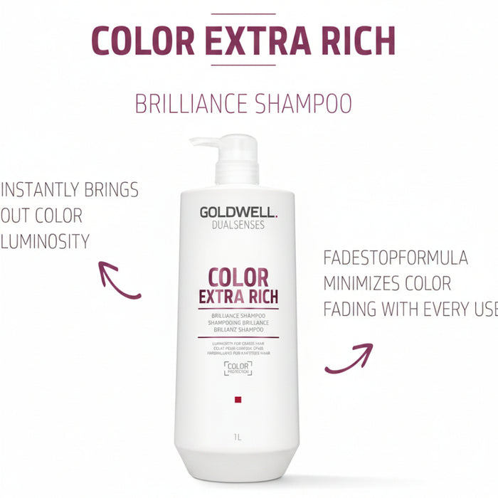 Goldwell Dualsenses Color Brilliance Extra Rich Shampoo 1000ml | Color Care Shampoo