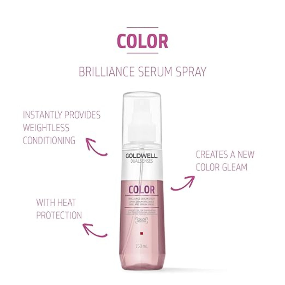 goldwell dualsenses color brilliance serum spray 150ml for color treated hair with shine enhancement color protection and lightweight detangling care