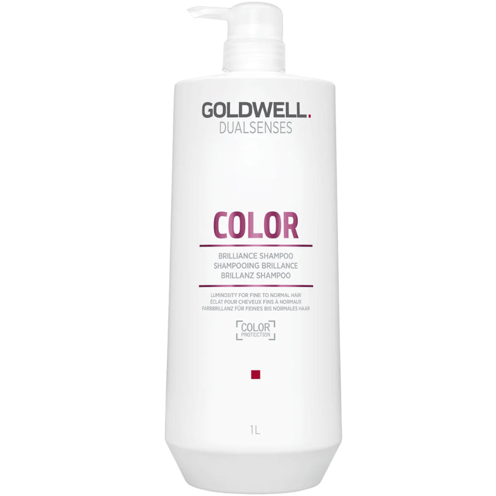 goldwell dualsenses color brilliance shampoo 1000ml for color treated hair with color protection shine enhancement and lightweight cleansing care for fine to normal hair