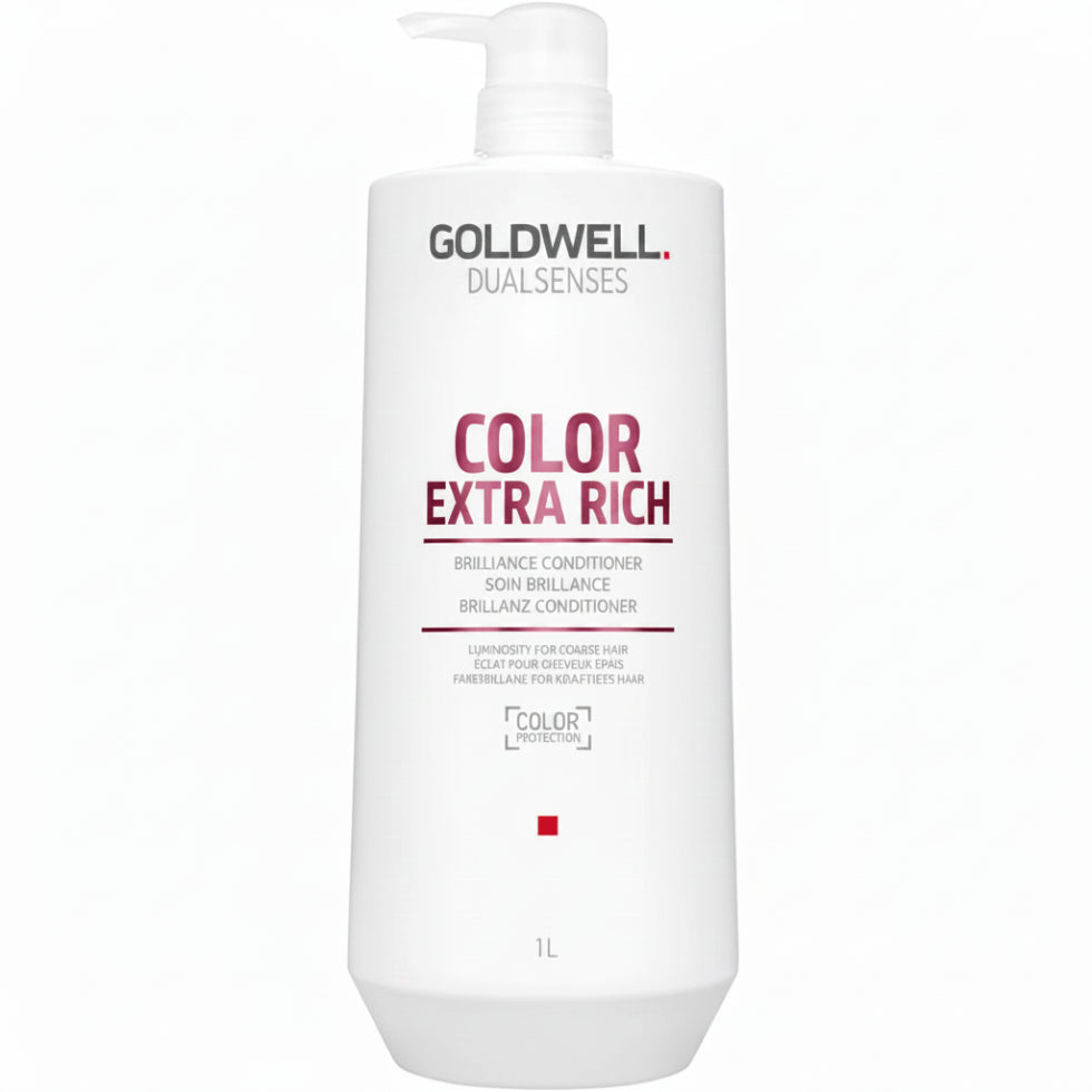 goldwell dualsenses color extra rich brilliance conditioner 1000ml for color treated hair with shine enhancement color protection and deep conditioning care for medium to coarse hair