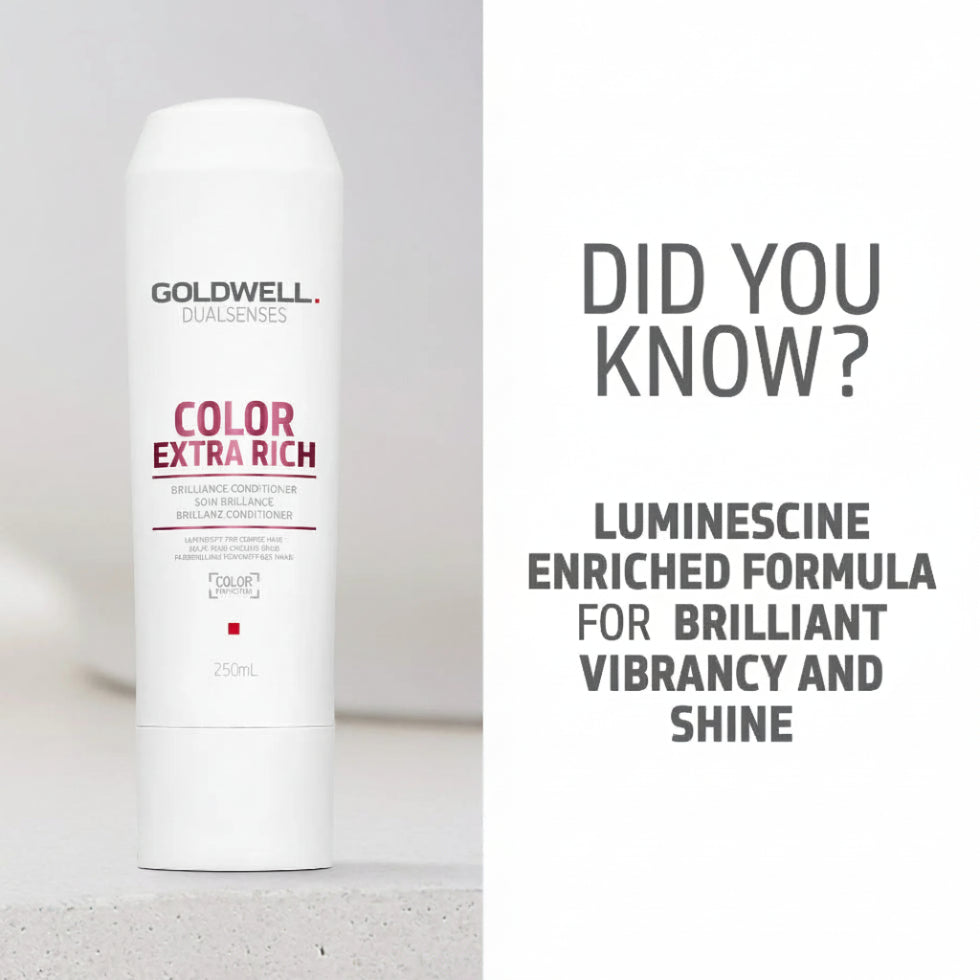 goldwell dualsenses color extra rich brilliance conditioner 250ml for color treated hair with shine enhancement color protection and deep conditioning care for medium to coarse hair