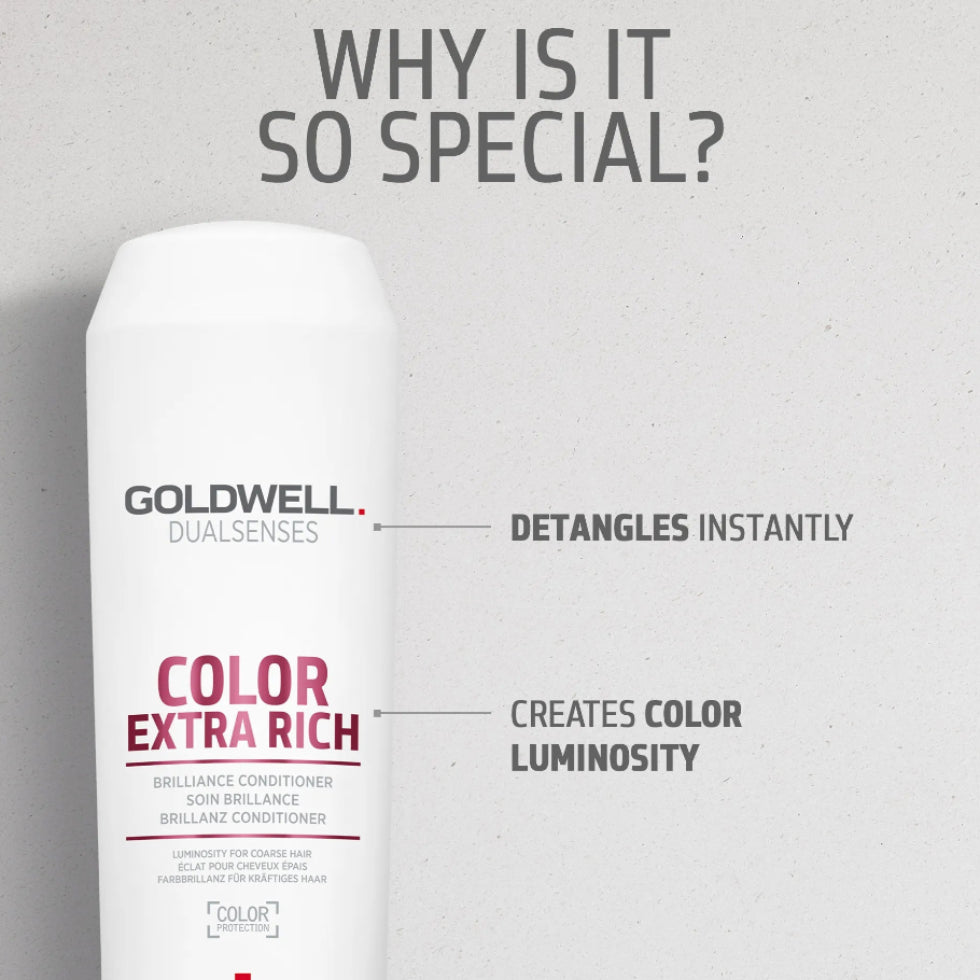 goldwell dualsenses color extra rich brilliance conditioner 250ml for color treated hair with shine enhancement color protection and deep conditioning care for medium to coarse hair