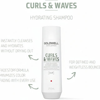 goldwell dualsenses curls and waves hydrating shampoo 250ml for curly and wavy hair with moisture frizz control and curl definition care