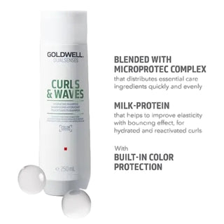 goldwell dualsenses curls and waves hydrating shampoo 250ml for curly and wavy hair with moisture frizz control and curl definition care