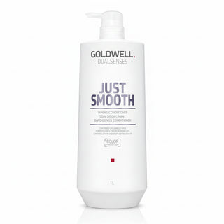 goldwell dualsenses just smooth taming conditioner 1000ml for frizzy unruly hair with smoothing frizz control hydration and shine enhancing care for soft manageable hair