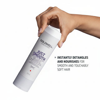 goldwell dualsenses just smooth taming conditioner 200ml for frizzy unruly hair with smoothing frizz control and shine enhancing care