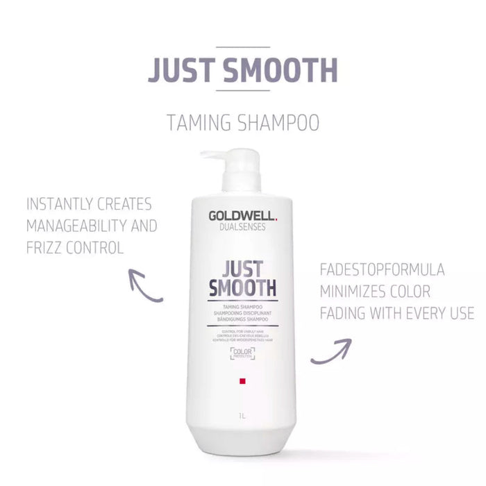 Goldwell Dualsenses Just Smooth Taming Shampoo 1000ml | Frizz Control & Smooth Hair