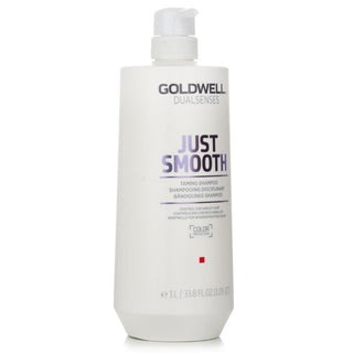 goldwell dualsenses just smooth taming shampoo 1000ml for frizzy unruly hair with anti frizz smoothing shine enhancing and softening care for manageable hair