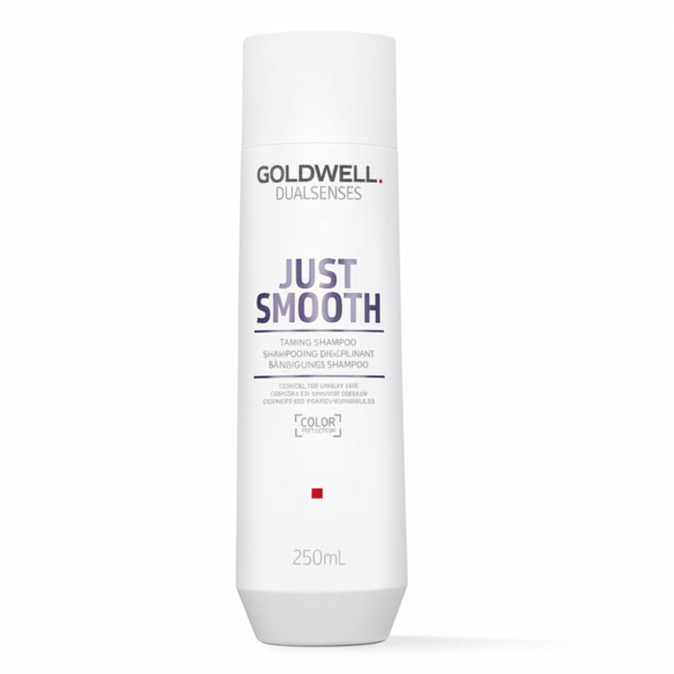 goldwell dualsenses just smooth taming shampoo 250ml for frizzy unruly hair with anti frizz smoothing and shine enhancing care