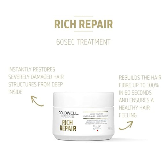 Goldwell Dualsenses Rich Repair 60 Second Treatment 200ml | Repair & Nourish Hair