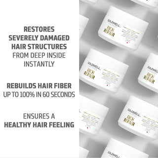 goldwell dualsenses rich repair 60 second treatment 200ml for damaged hair with deep nourishment repair strength and shine enhancement care