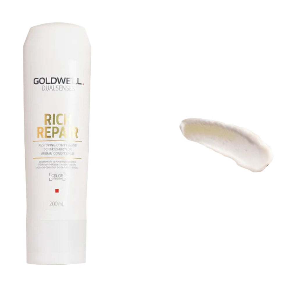 goldwell dualsenses rich repair conditioner 200ml for damaged hair with repair nourishment strength and shine enhancing care
