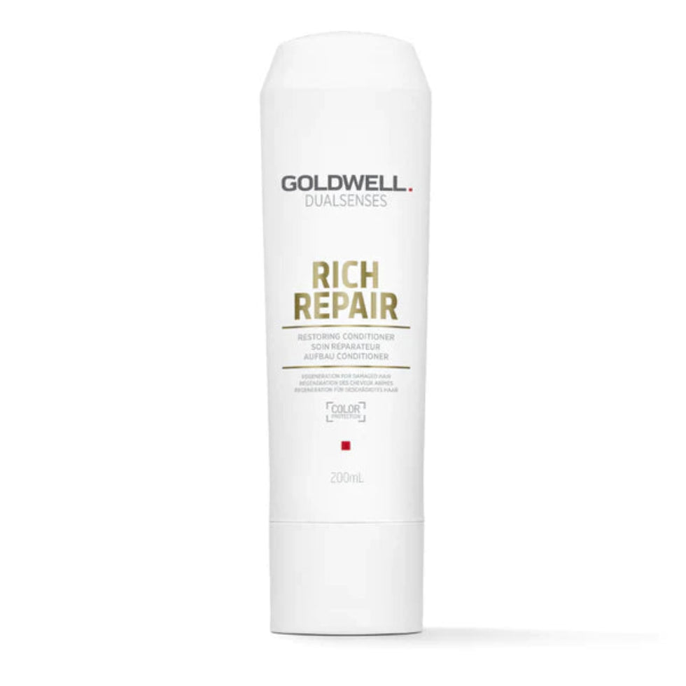 goldwell dualsenses rich repair conditioner 200ml for damaged hair with repair nourishment strength and shine enhancing care