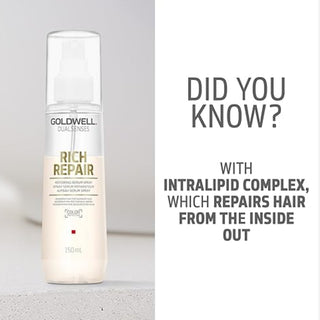 goldwell dualsenses rich repair restoring serum spray 150ml for damaged hair with detangling repair shine enhancement and leave in conditioning care