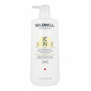 goldwell dualsenses rich repair restoring shampoo 1000ml for damaged hair with gentle cleansing repair softness shine and professional salon care