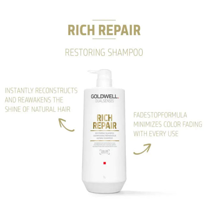 Goldwell Dualsenses Rich Repair Restoring Shampoo 1000ml | Damaged Hair Care