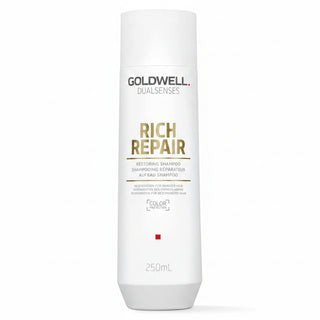 goldwell dualsenses rich repair restoring shampoo 250ml for damaged hair with gentle cleansing repair softness and shine enhancing care