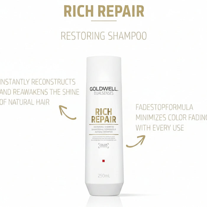 Goldwell Dualsenses Rich Repair Restoring Shampoo 250ml | Damaged Hair Care