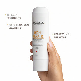 goldwell dualsenses rich repair restoring shampoo 250ml for damaged hair with gentle cleansing repair softness and shine enhancing care