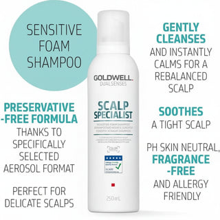Goldwell Dualsenses Scalp Specialist Foam Shampoo 250ml for gentle cleansing and sensitive scalp care