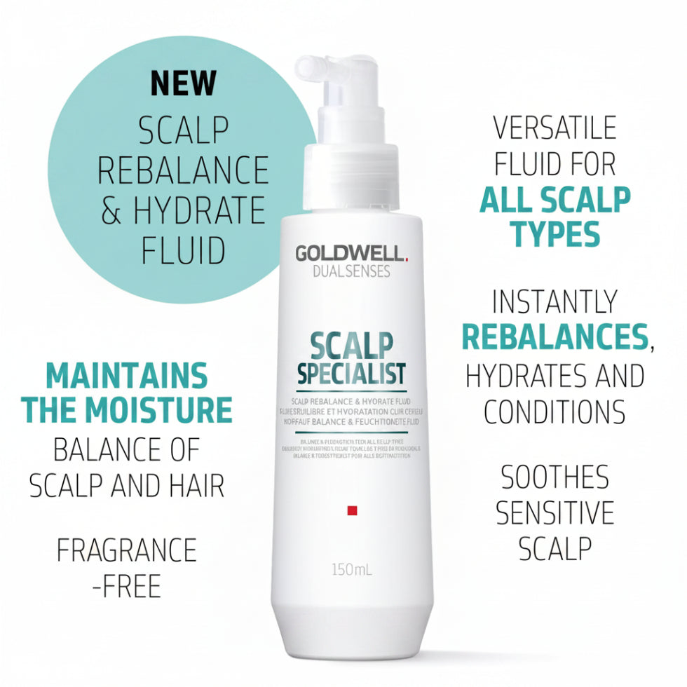 Goldwell Dualsenses Scalp Specialist Rebalance and Hydrate Fluid 150ml for dry scalp moisture care and comfort