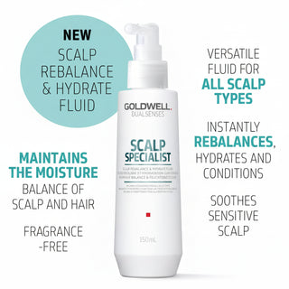 Goldwell Dualsenses Scalp Specialist Rebalance and Hydrate Fluid 150ml for dry scalp moisture care and comfort