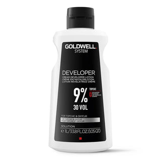 Goldwell Topchic and Oxycur Cream Developer Lotion 9 percent 30 vol for professional hair color development and salon services
