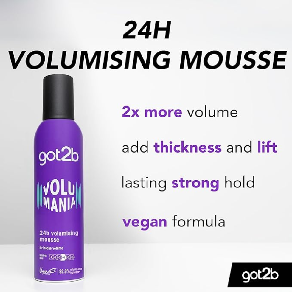 Got2b Volumania 24h Volumising Mousse 250ml for boosted volume and fearless hold
